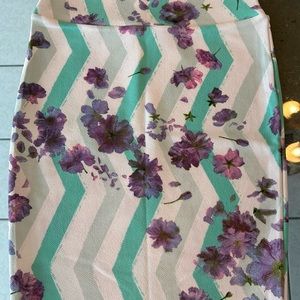 Purple & Mint Floral Cassie Skirt LLR